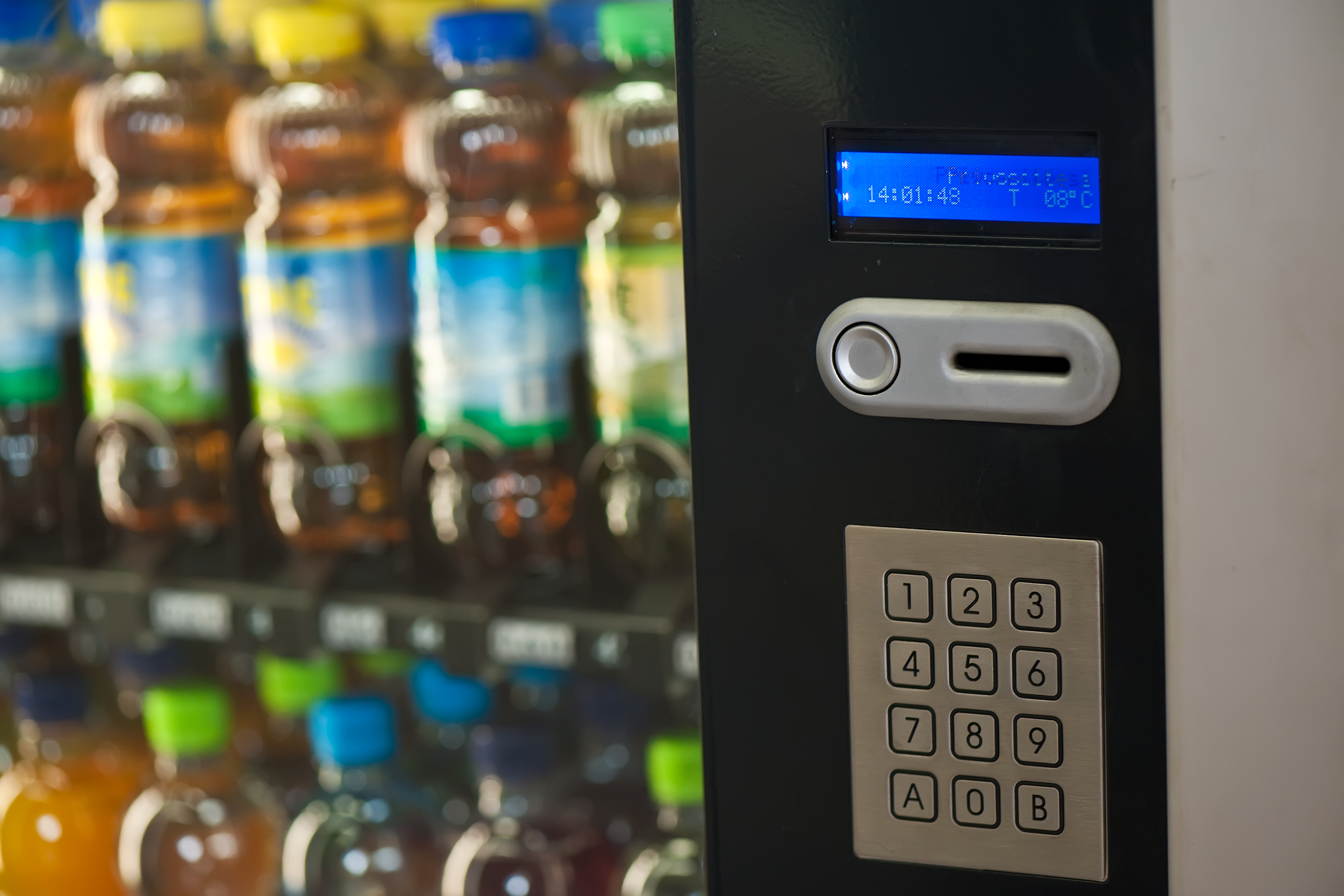 Closeup of a vending machine