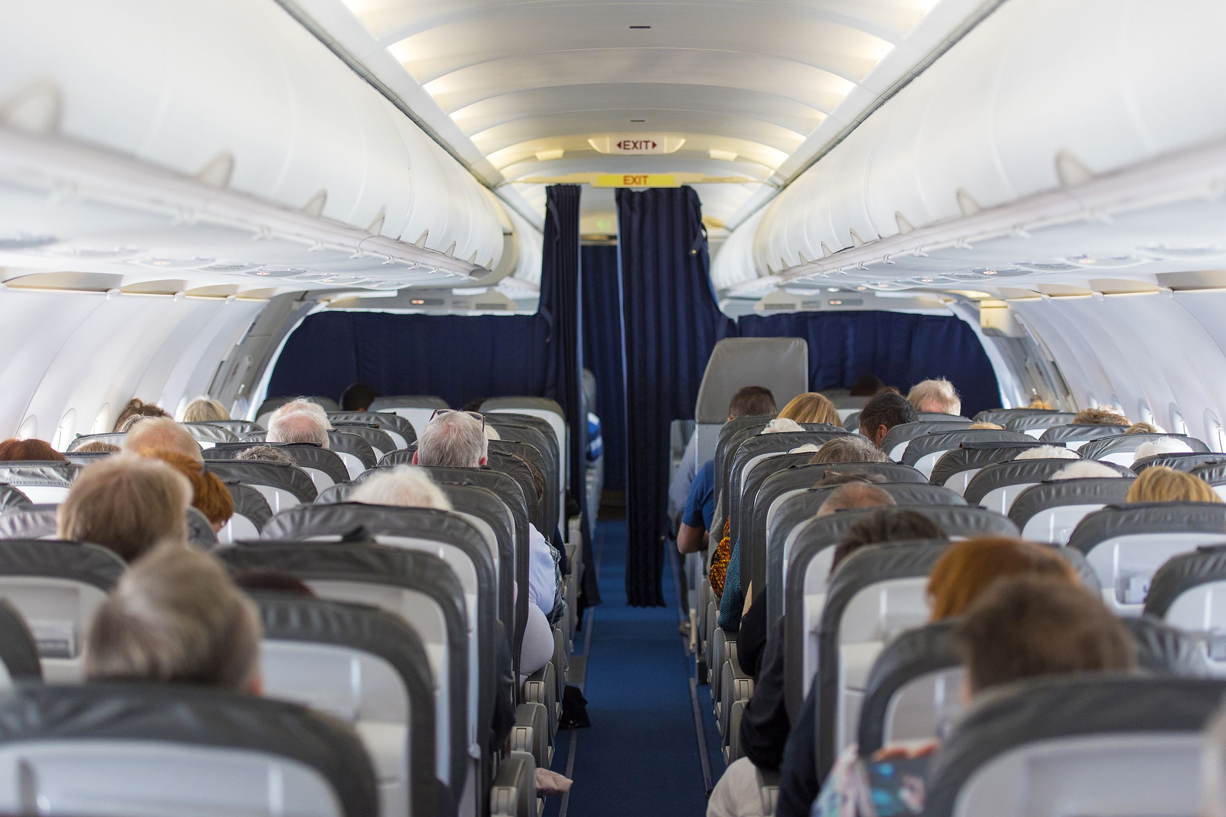 Economy seating on an airplane