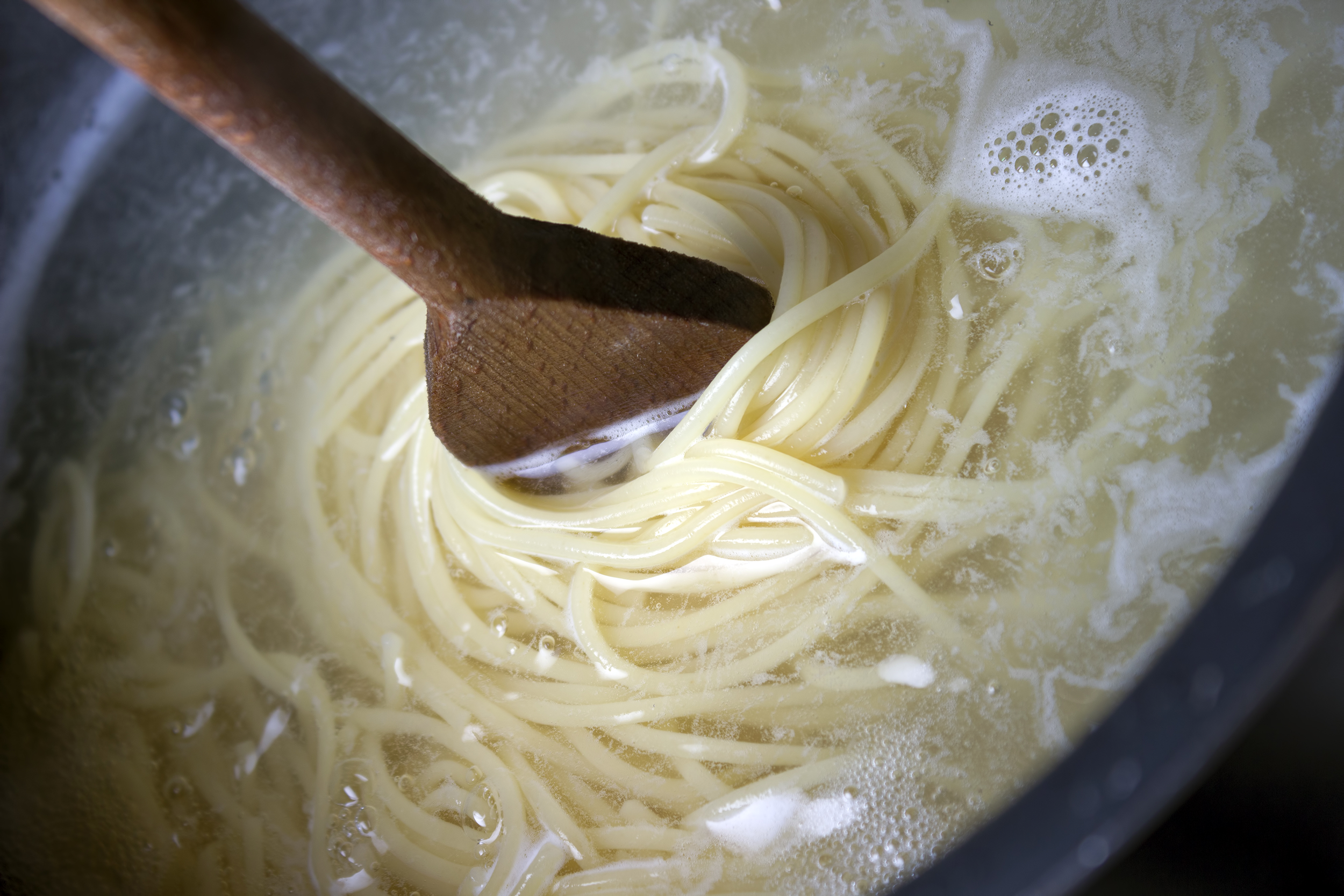 Pasta noodles cooking