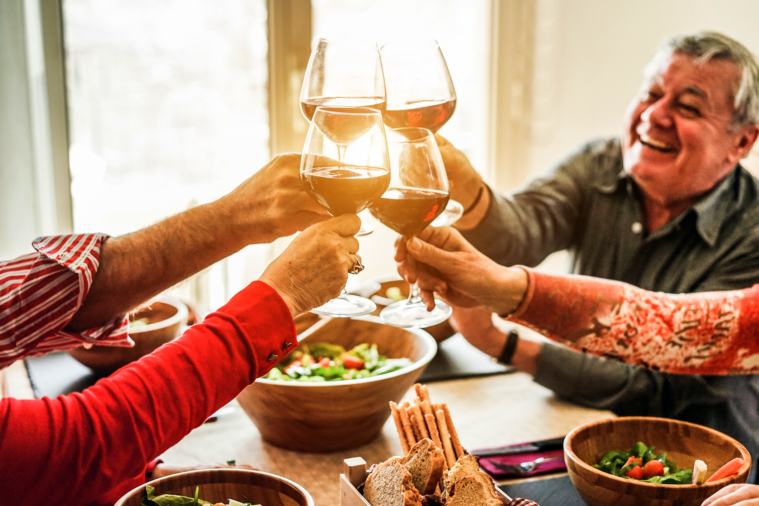 Family having dinner together