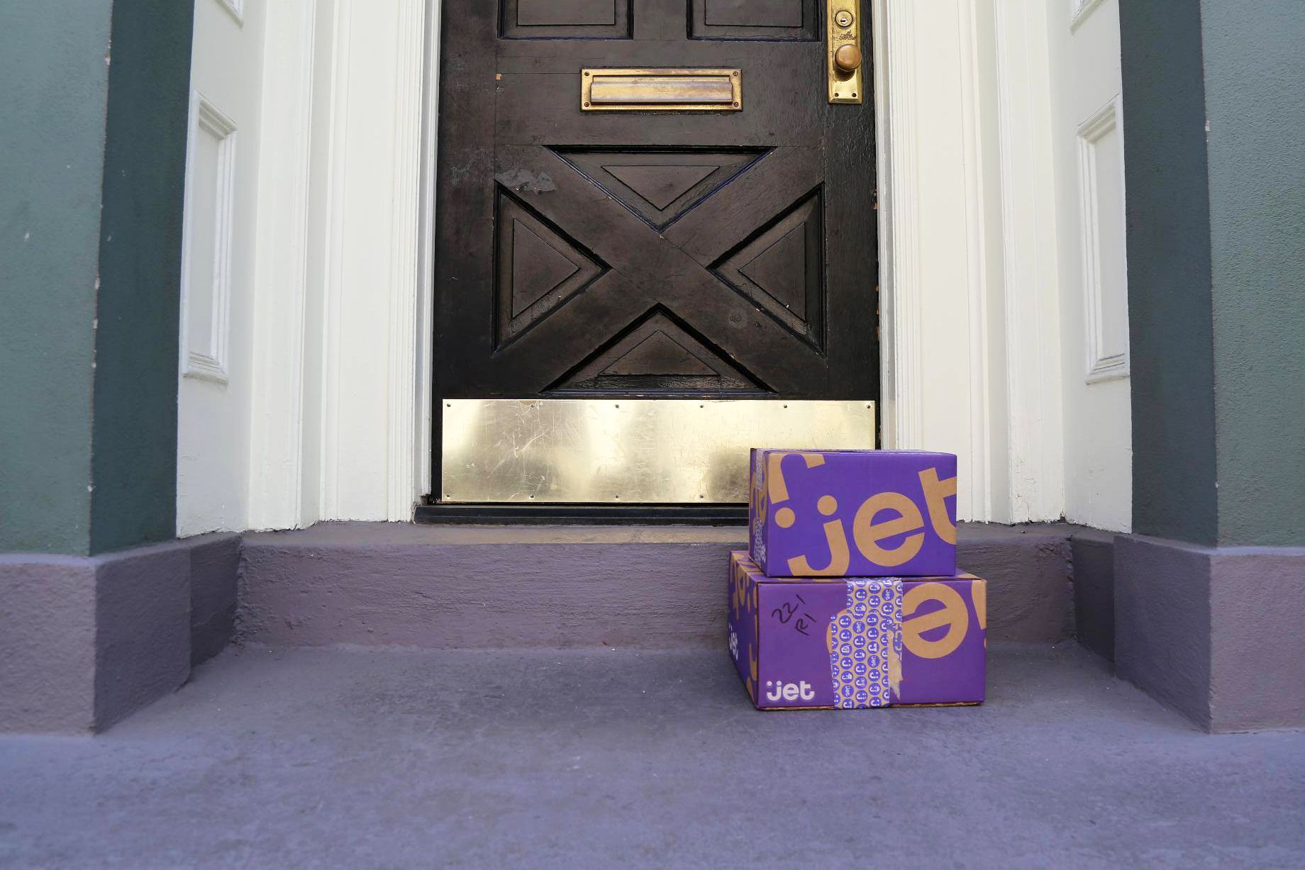 Jet.com packages on a doorstep