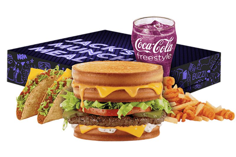Stacked Grilled Cheese Burger Munchie Meal, Jack in the Box