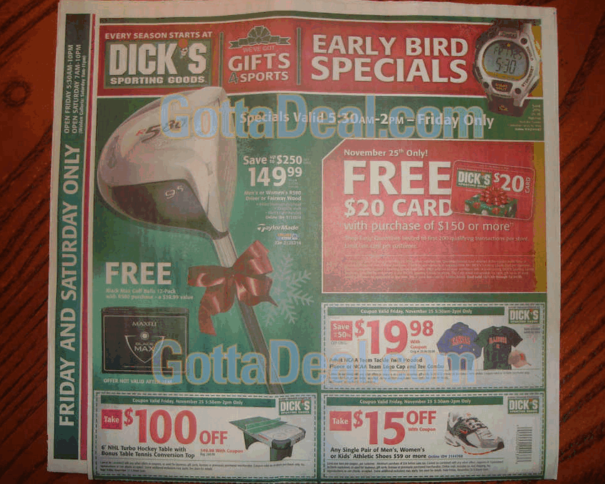 2005 — Save $250 on a Driver or Wood Golf Club At Dick's Sporting Goods
