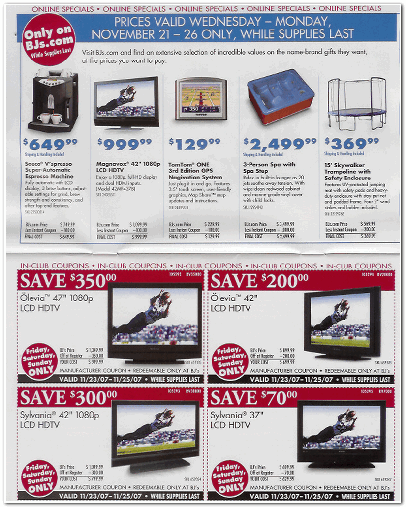 2007 — Save $350 on An Espresso Machine At Bj's