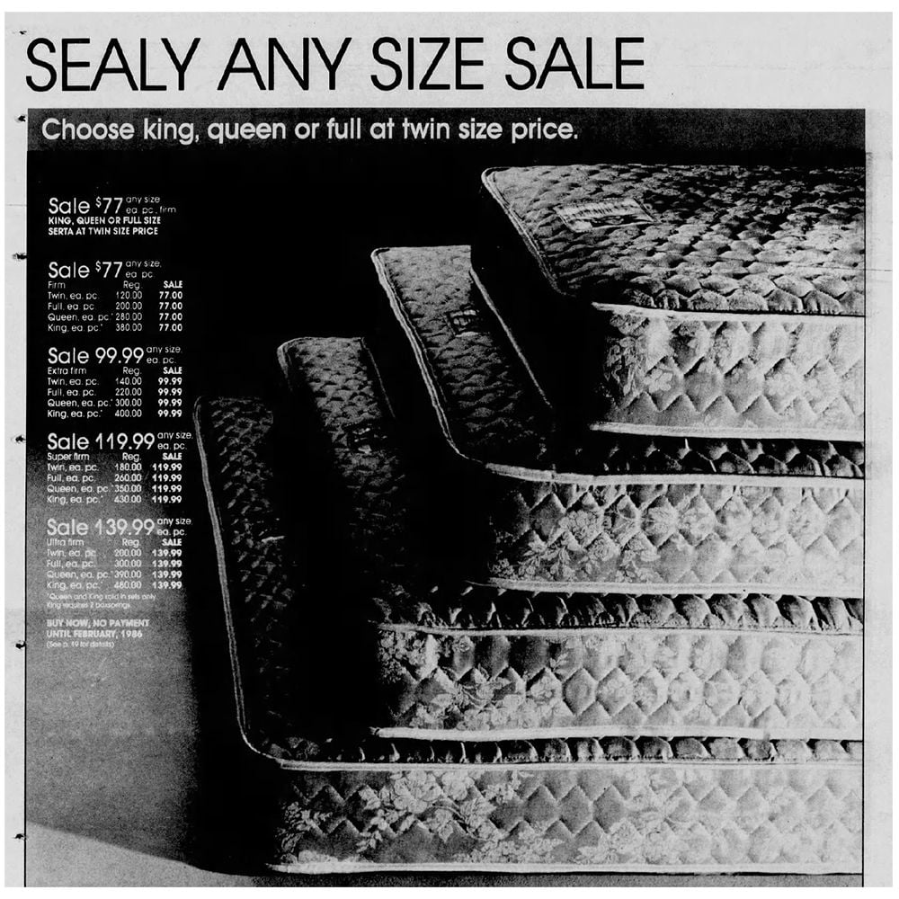 1985 — $700 Off a Bed At Hecht's