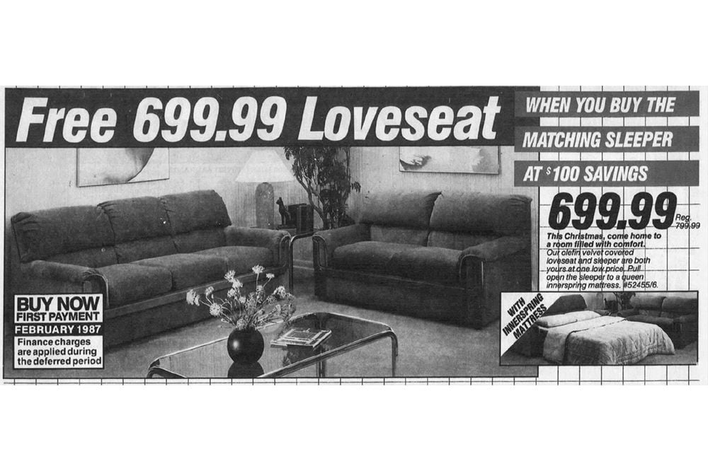 1986 — Montgomery Ward's Free Love Seat ($700 Value)