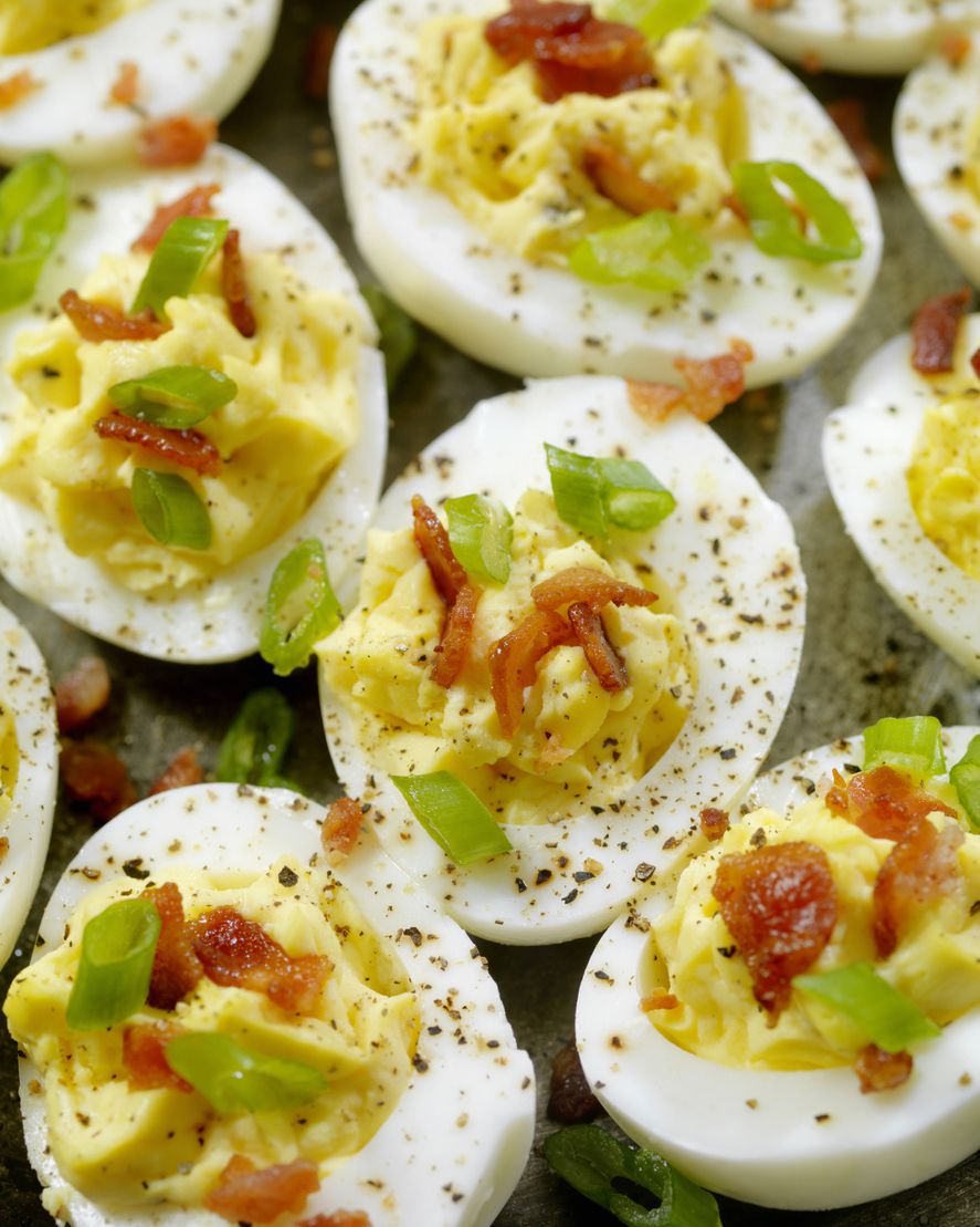 bacon green onion deviled eggs