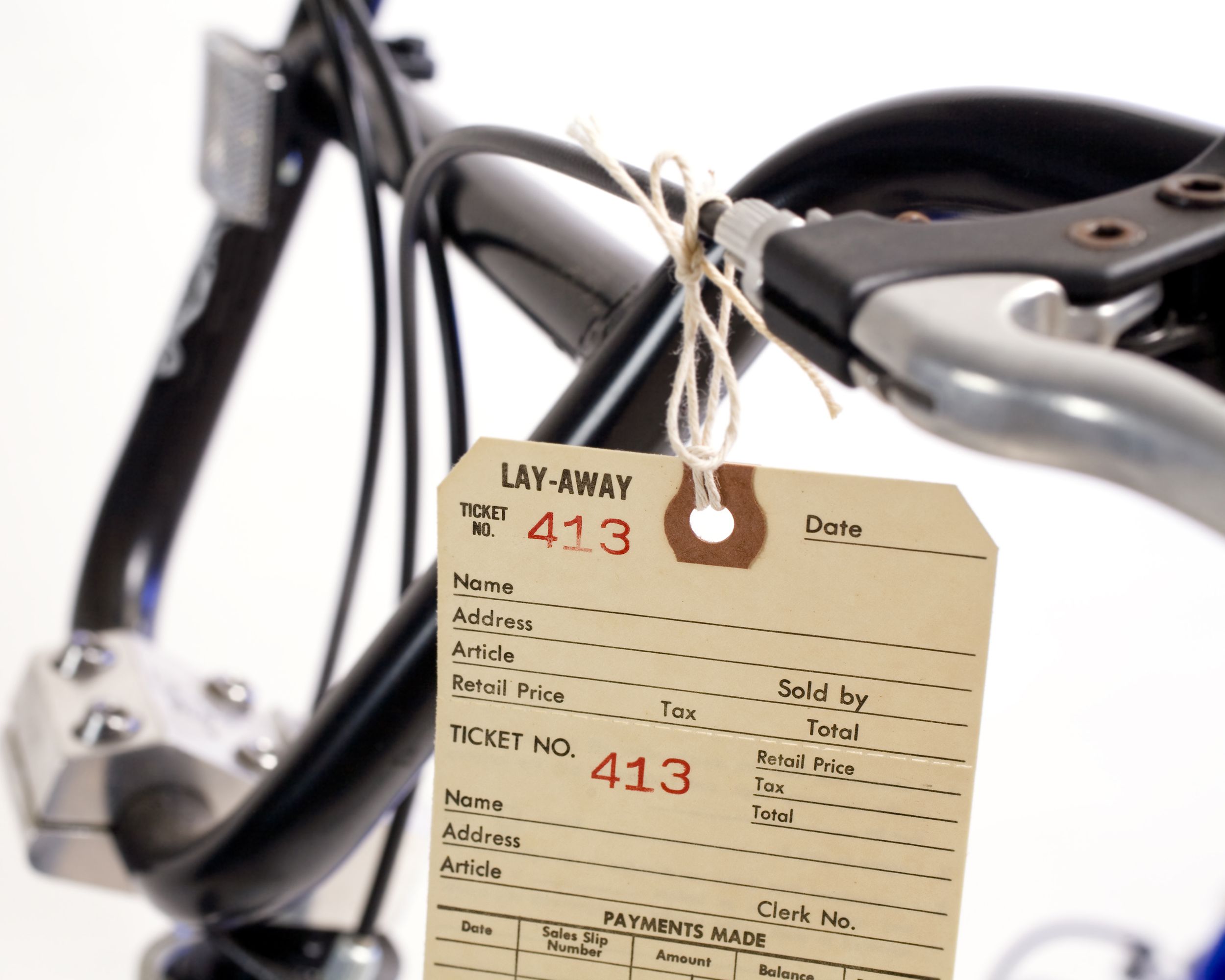 bike with layaway ticket
