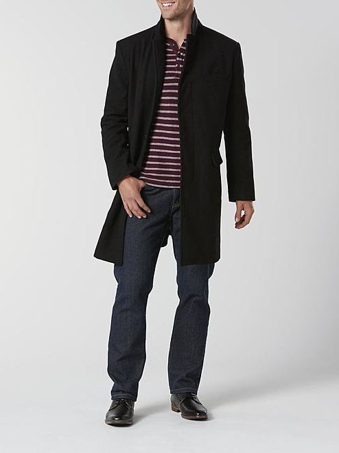 Structure Men’s Wool-blend Top Coat And Scarf