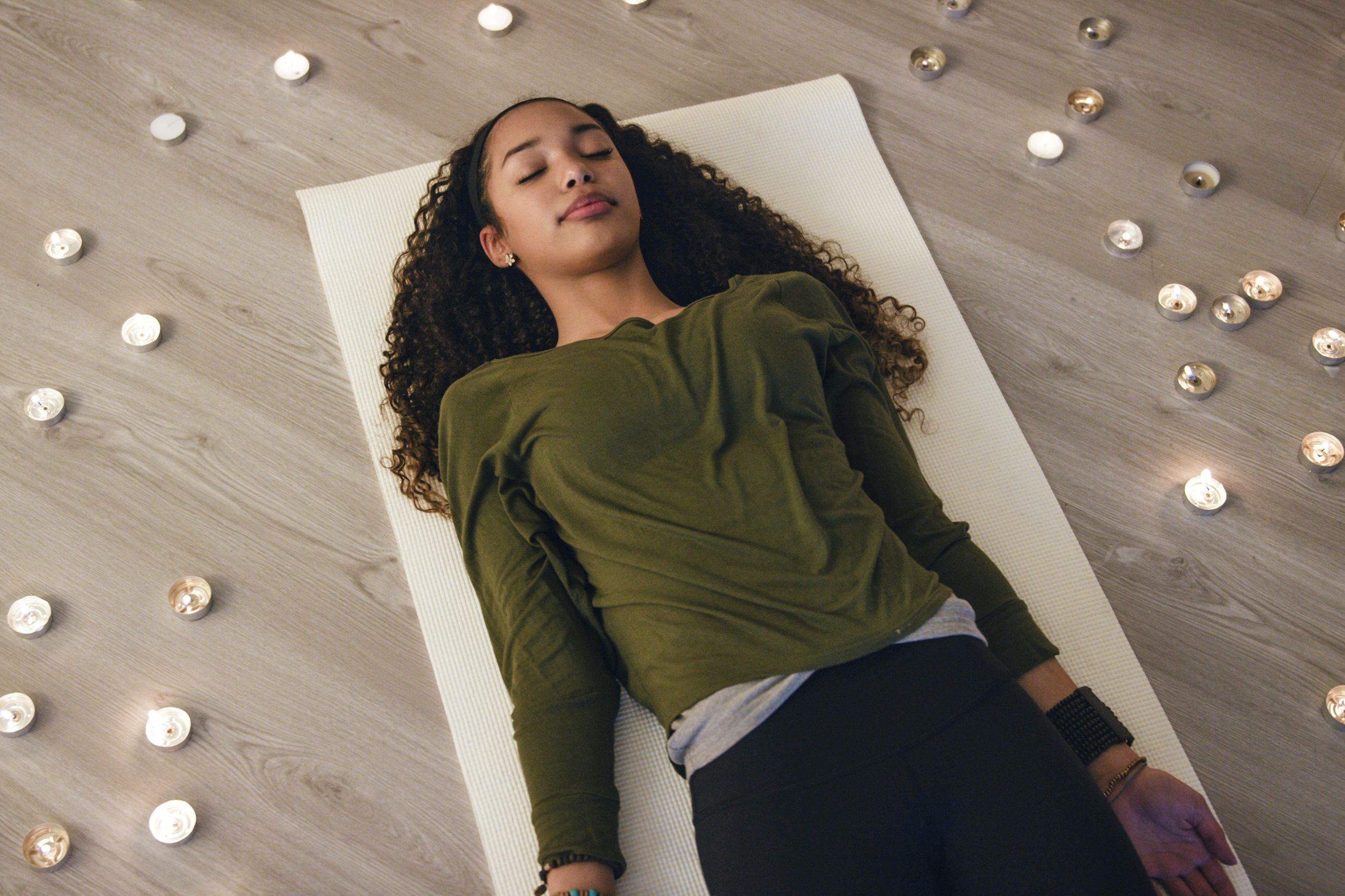 woman in Shavasana pose