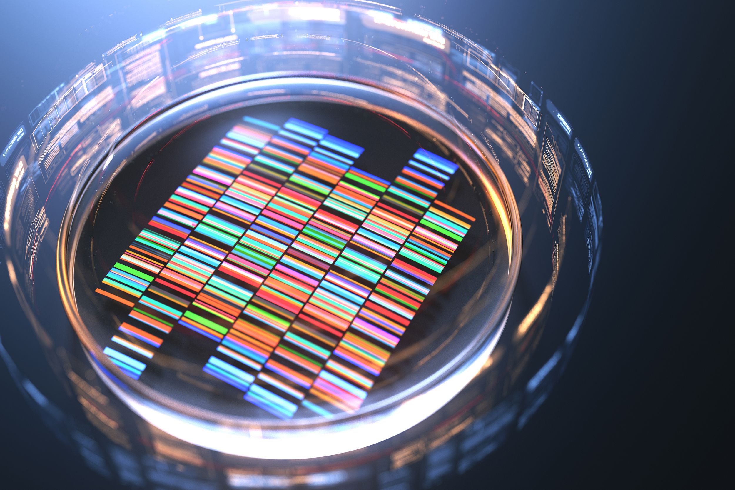petri dishes with samples for DNA sequencing