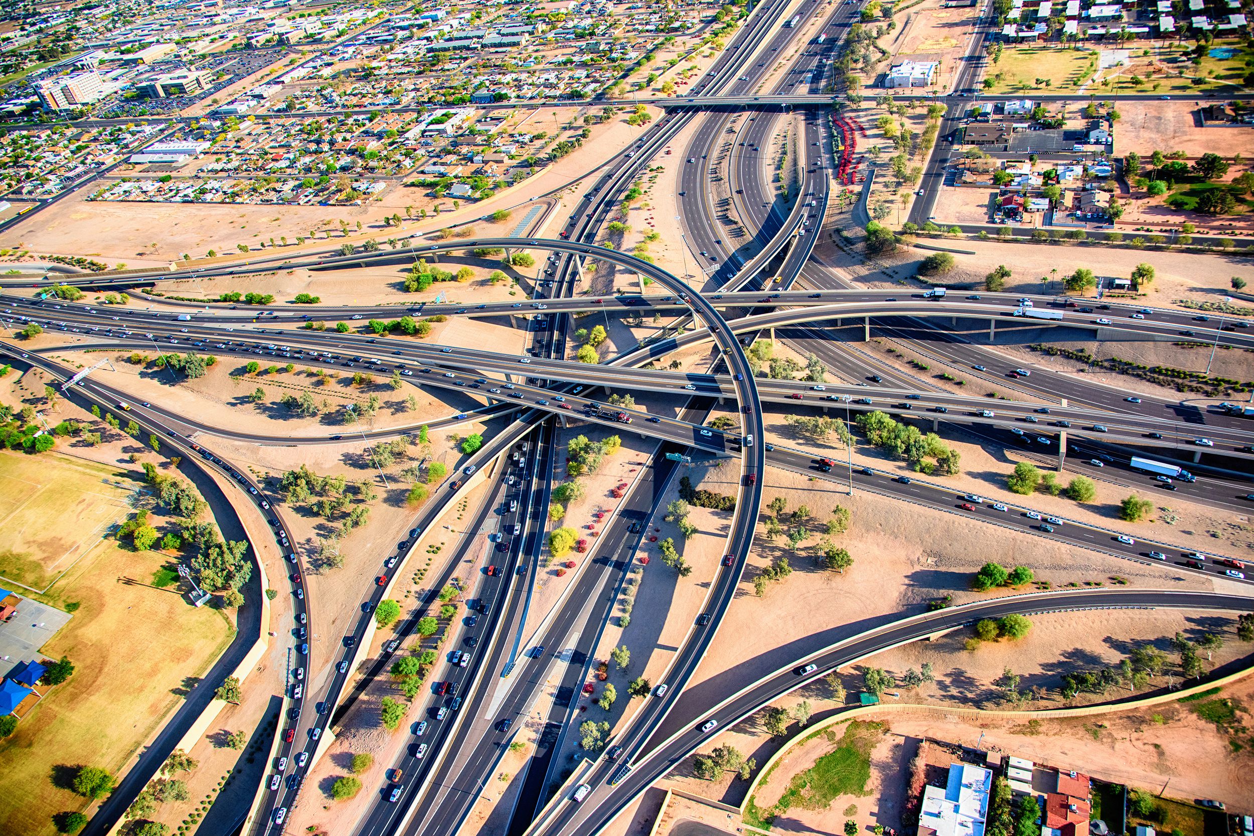 aerial of Arizona Freeway Interchange