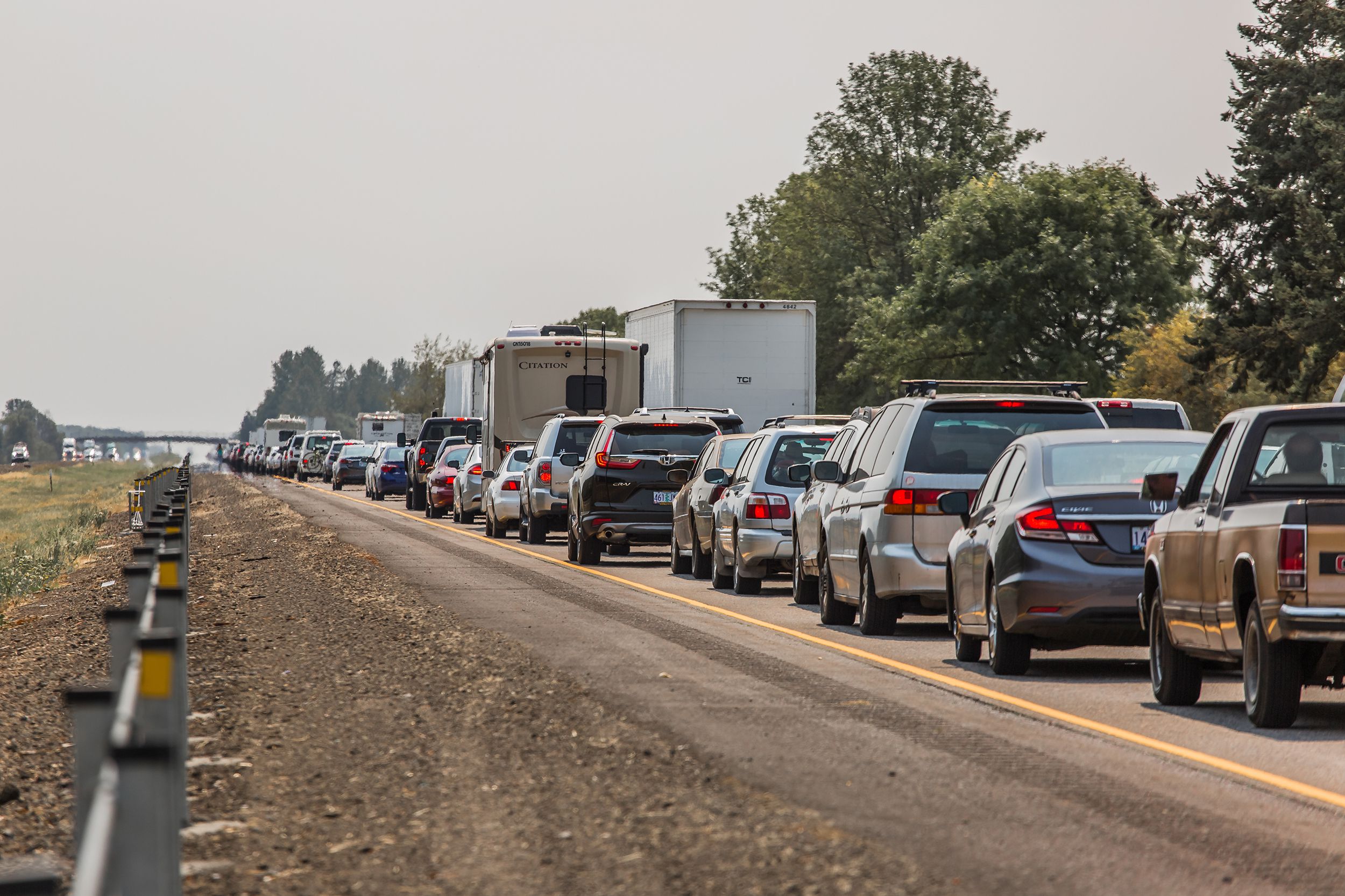 traffic jam in a highway in Tennessee
