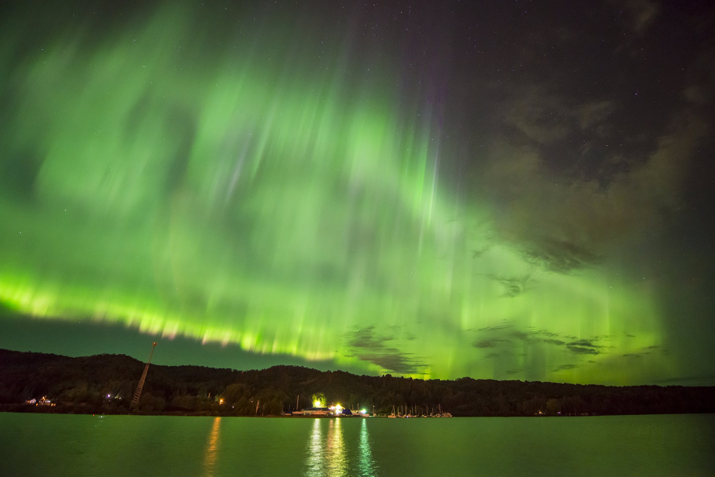 northern lights in Michigan's Upper Peninsula