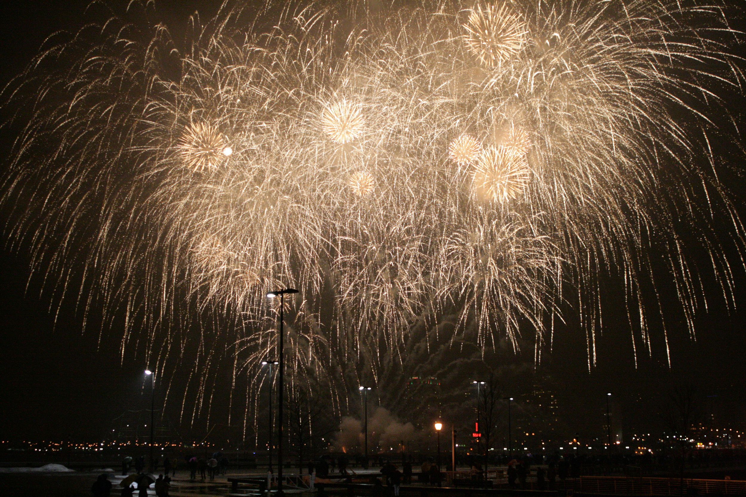 Fireworks on the Delaware River Waterfront in Philadelphia, PA