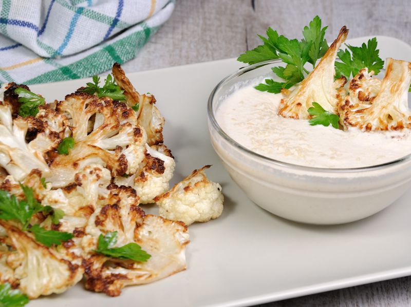 Antoni Porowski’s Roasted Cauliflower With Green Goddess Dip