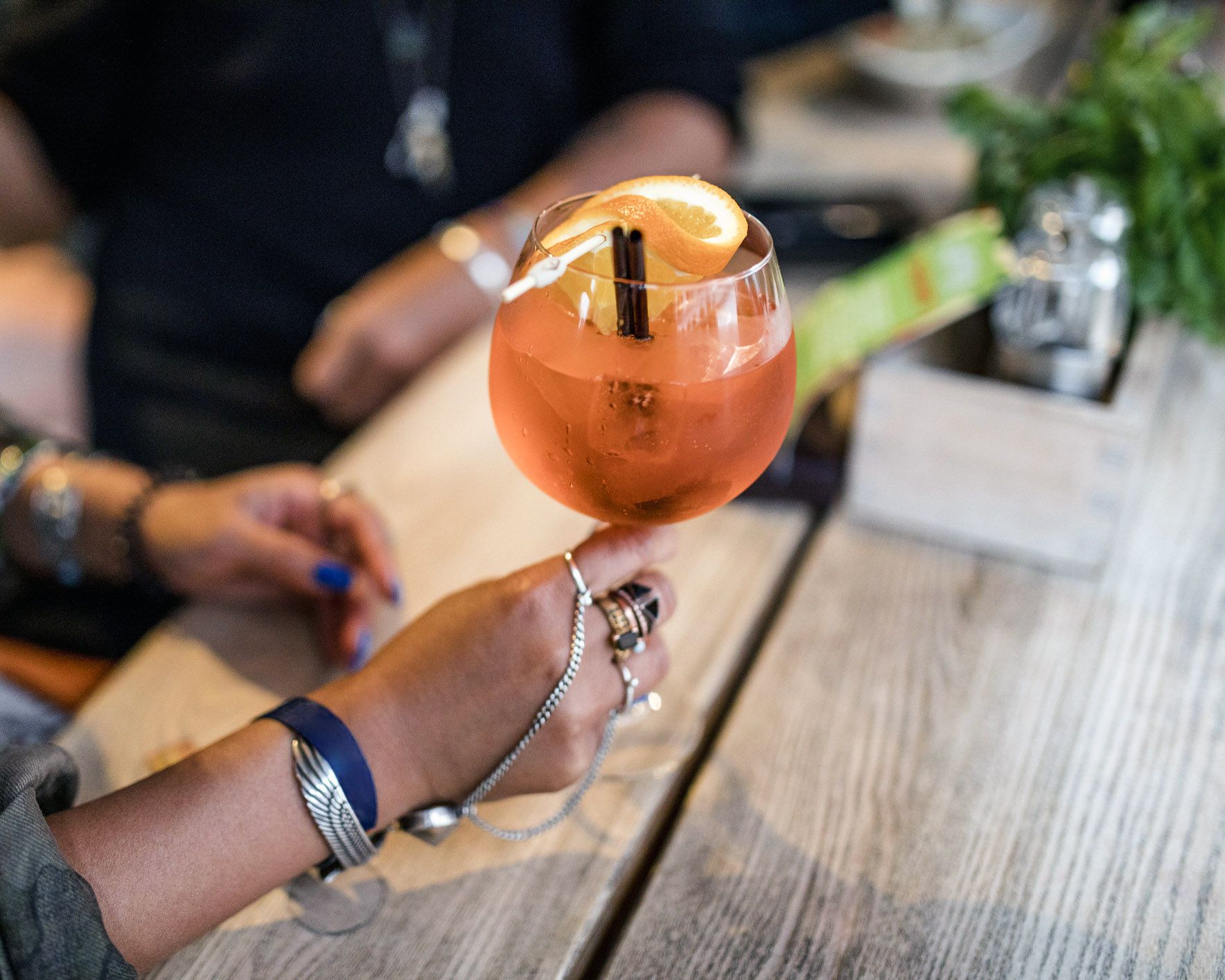 hand holding mocktail