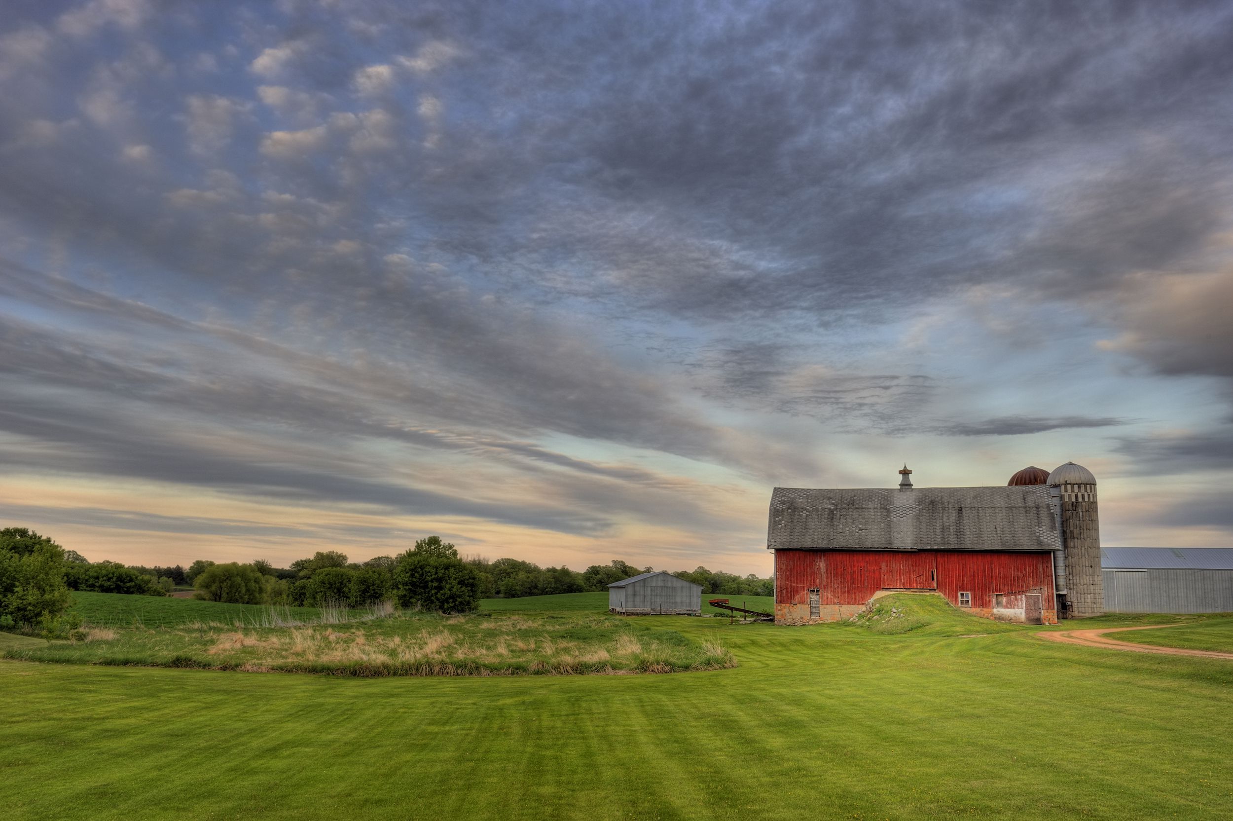 red barn in Minnesota countryside