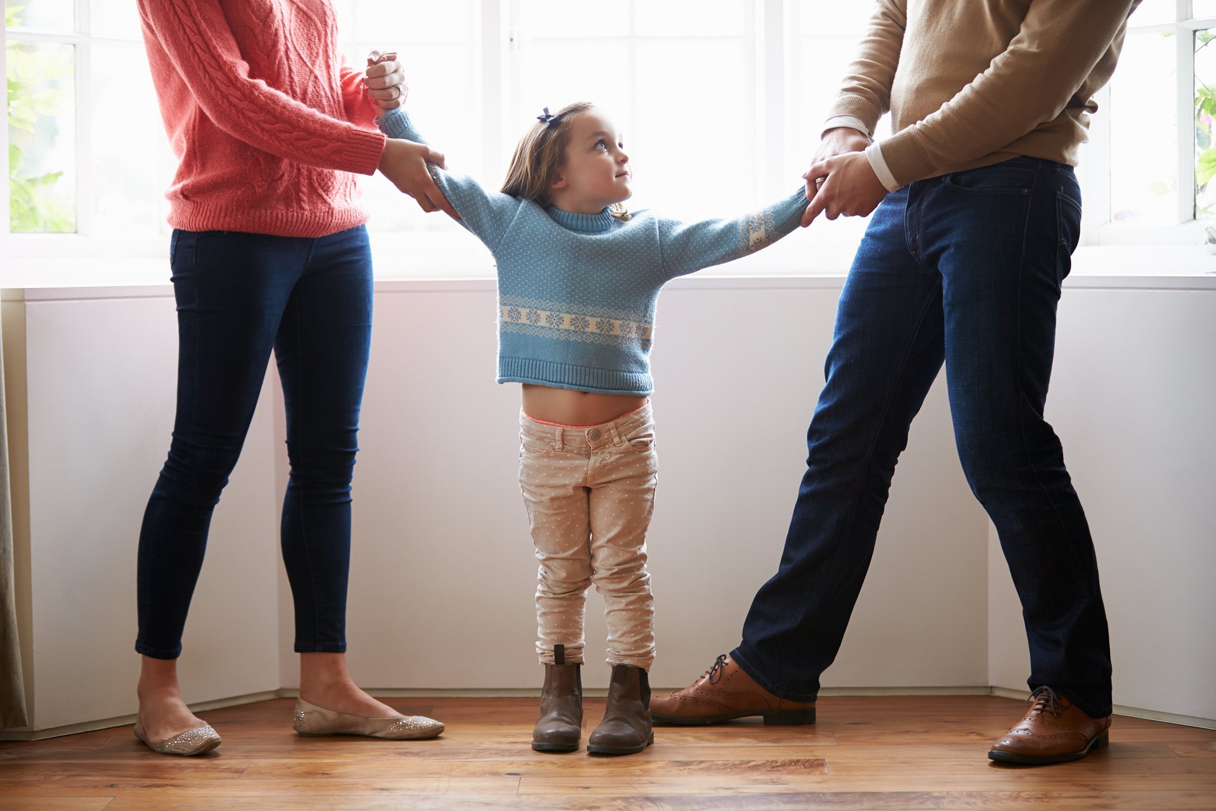 two parents fighting over child