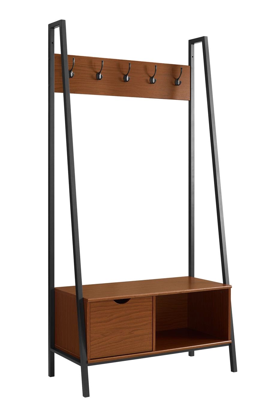 Angled Side Metal Hall Tree