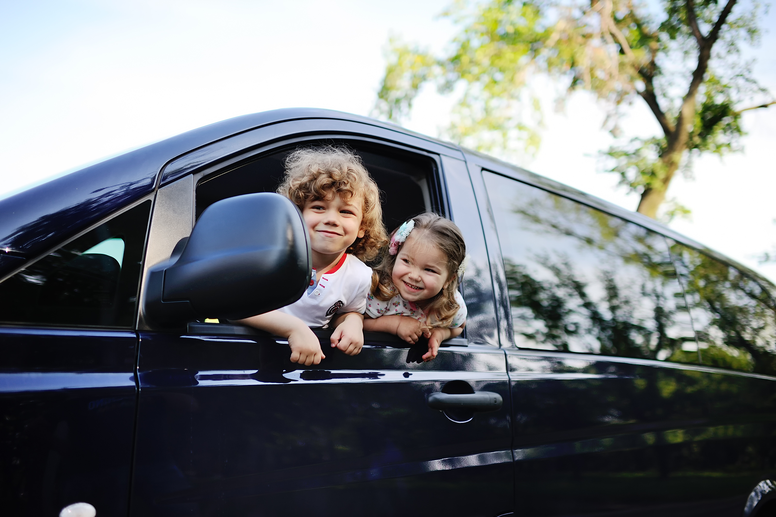 Kids in a van