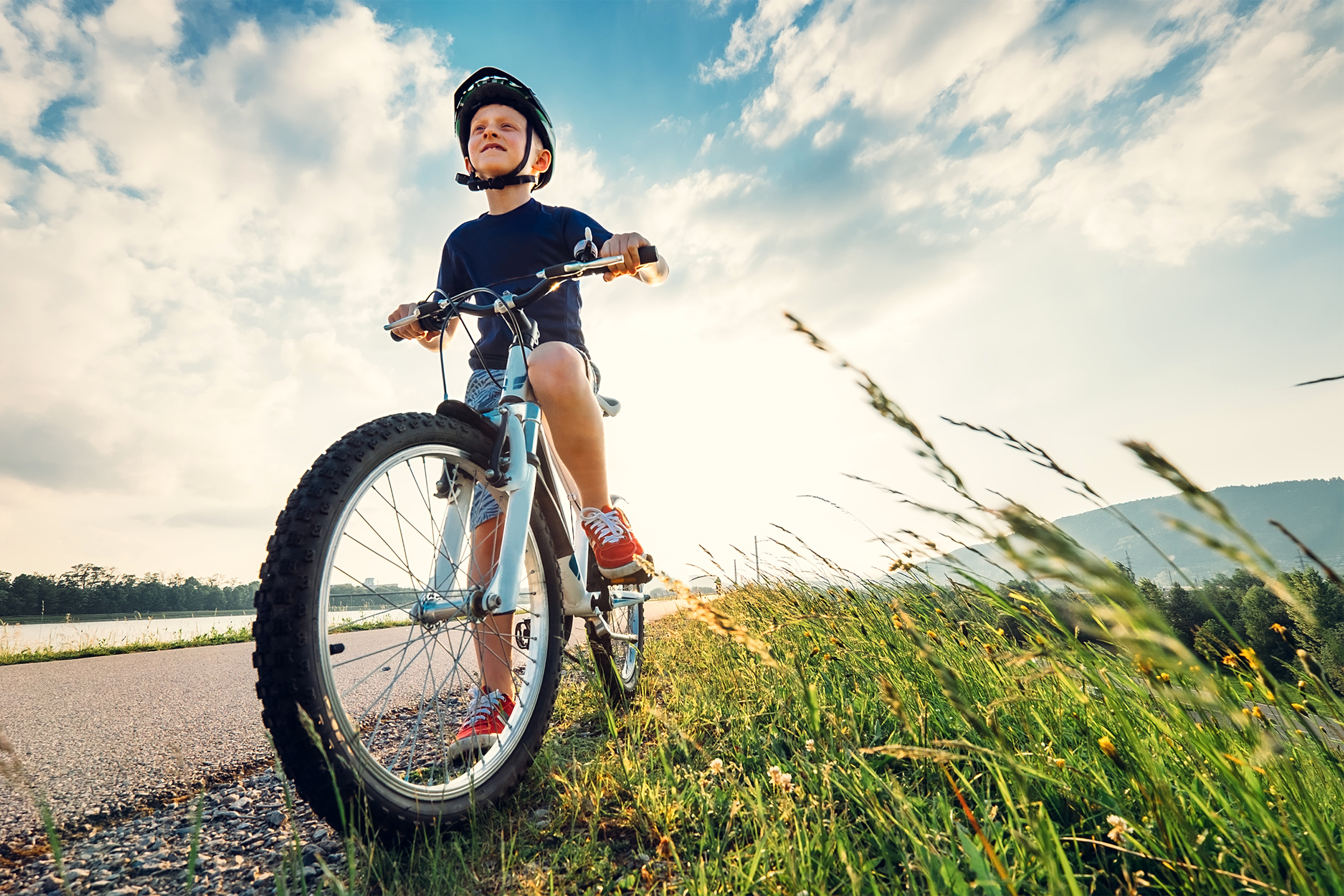 Boy on his bicycle