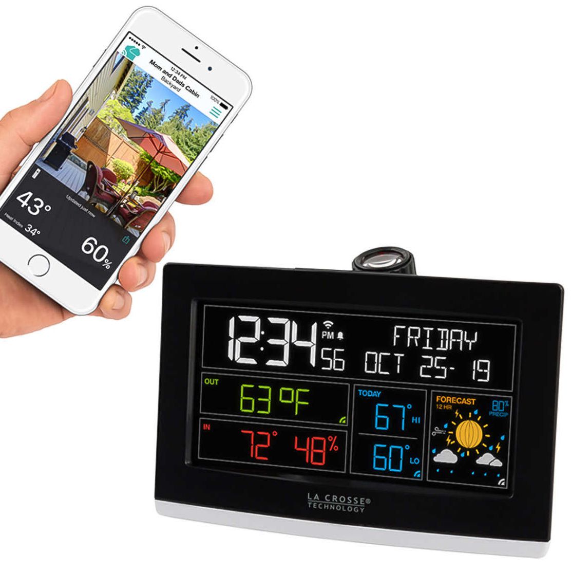 La Crosse Projection Alarm Clock with Weather Information