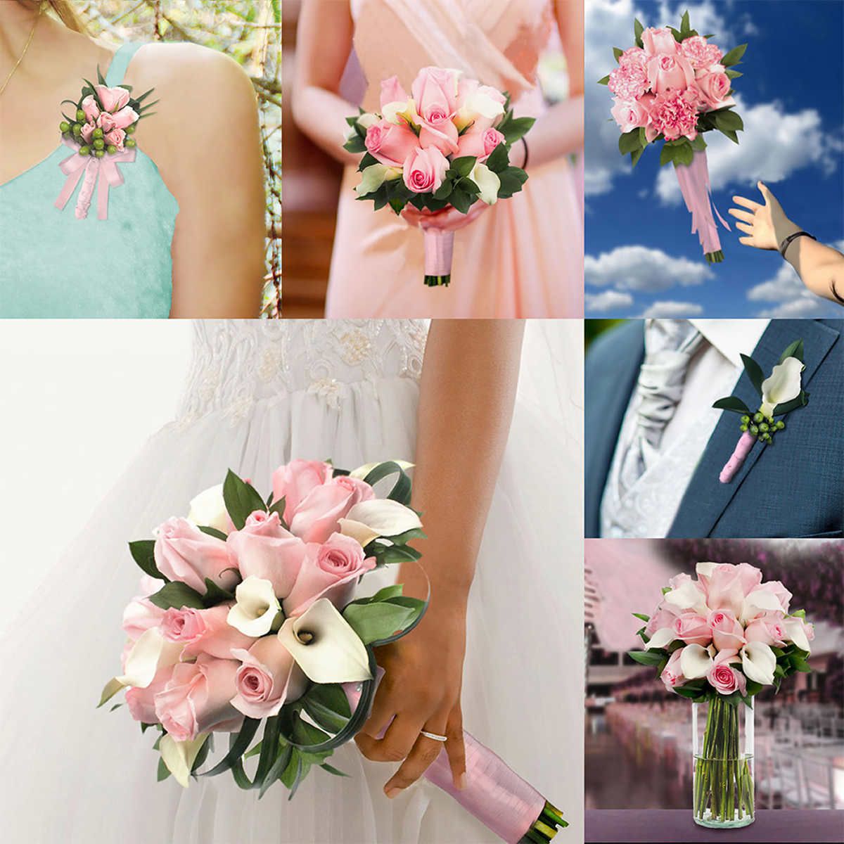 20-piece Rose and Mini Calla Wedding Collection