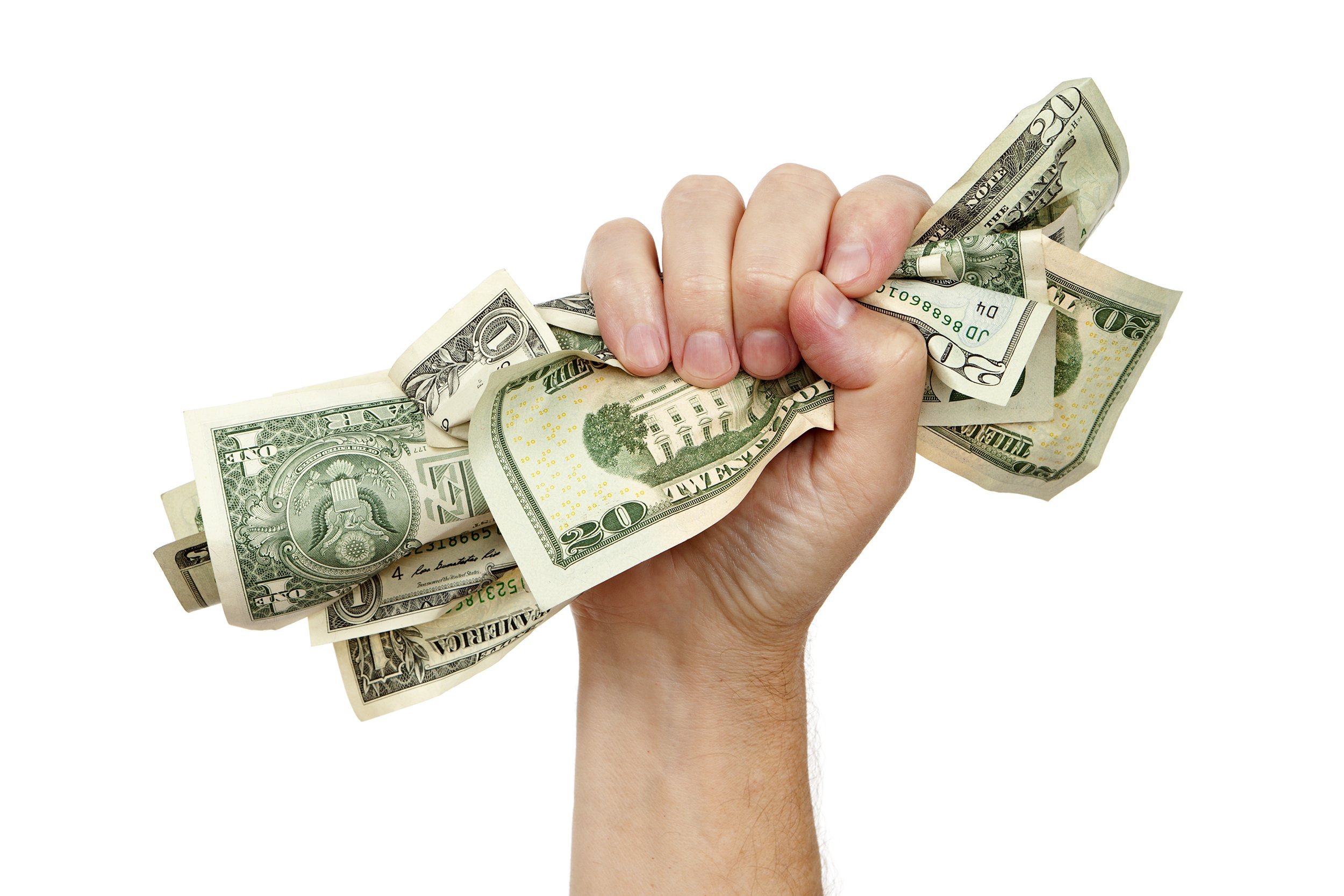 Hand grasping money