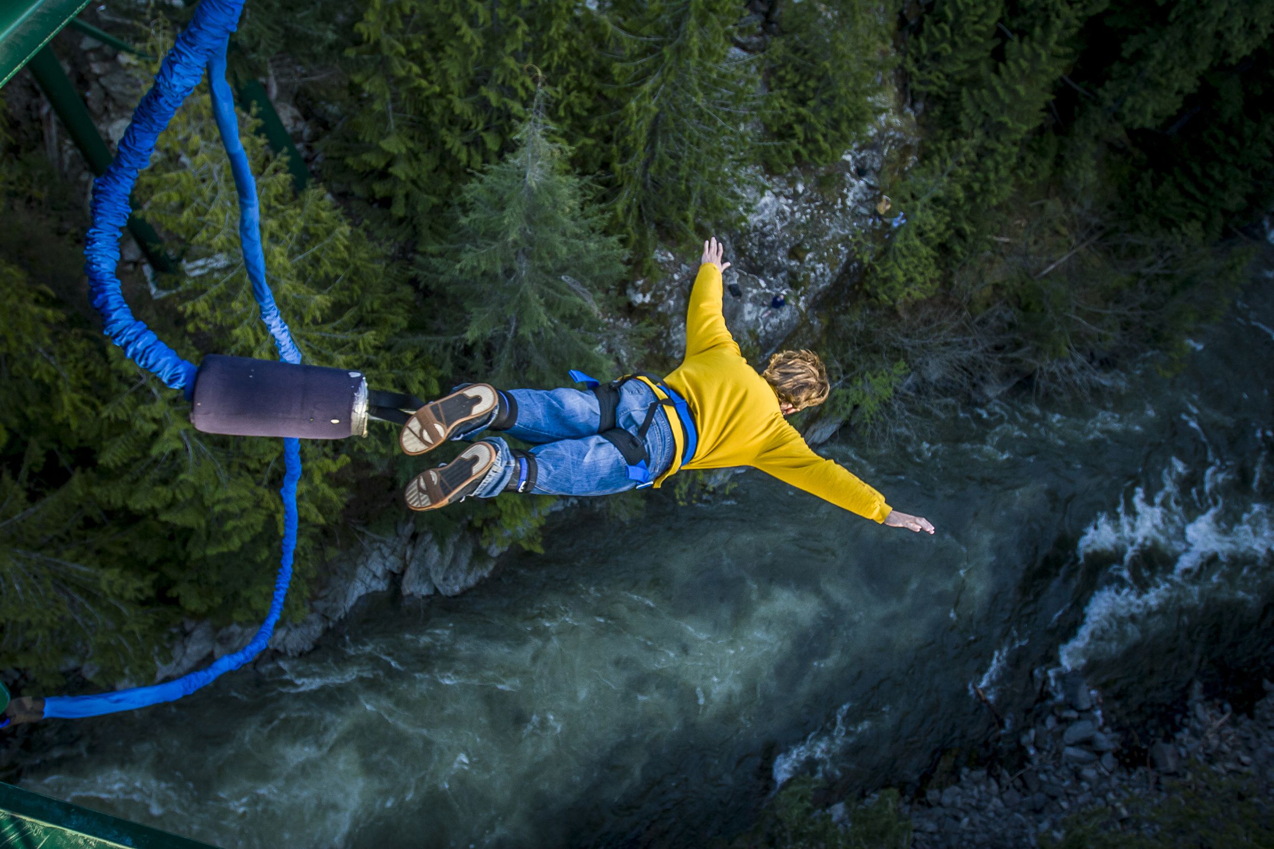person bungee jumping