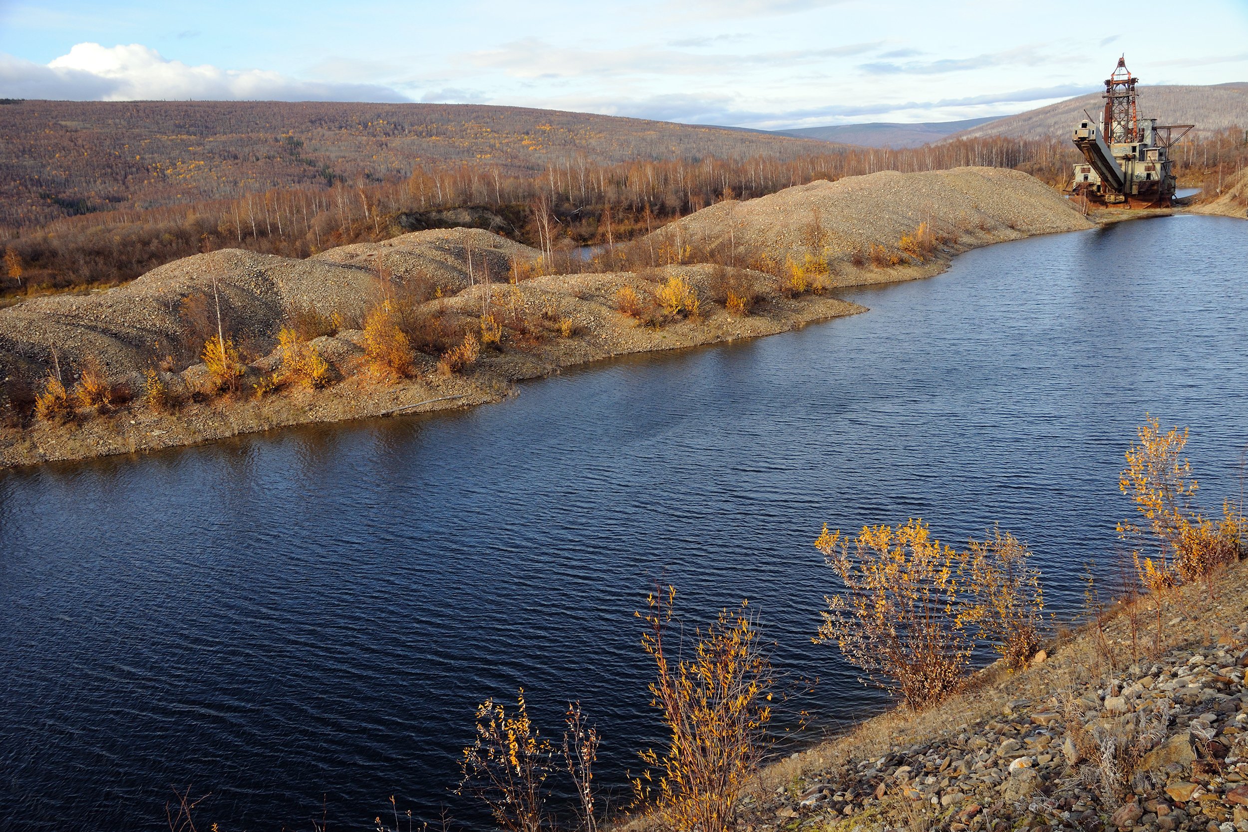 historic Alaska Gold Dredge in Fairbanks, Alaska