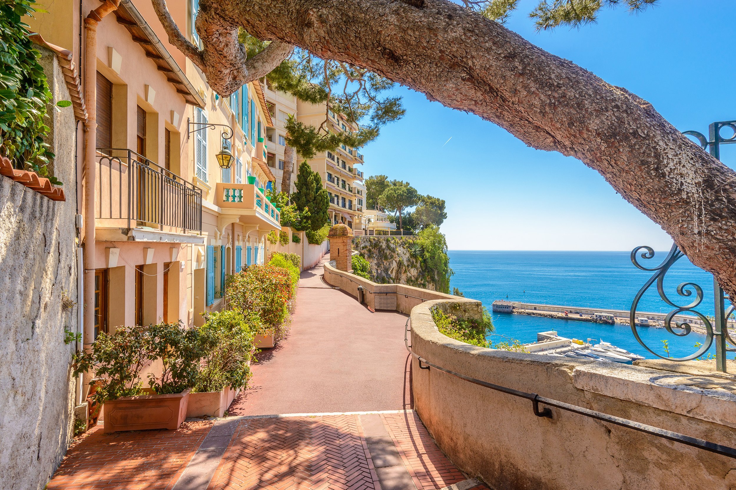 street in Monaco Village in Monaco Monte Carlo, France