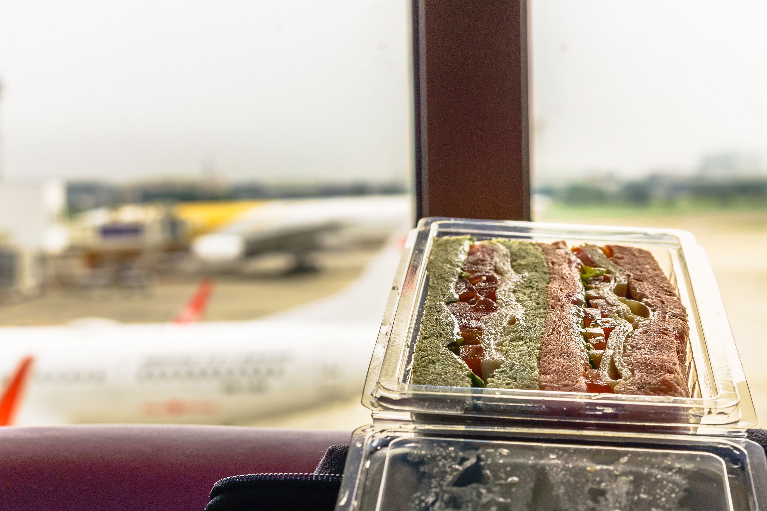 sandwich in airport for the person whose waiting for his flight
