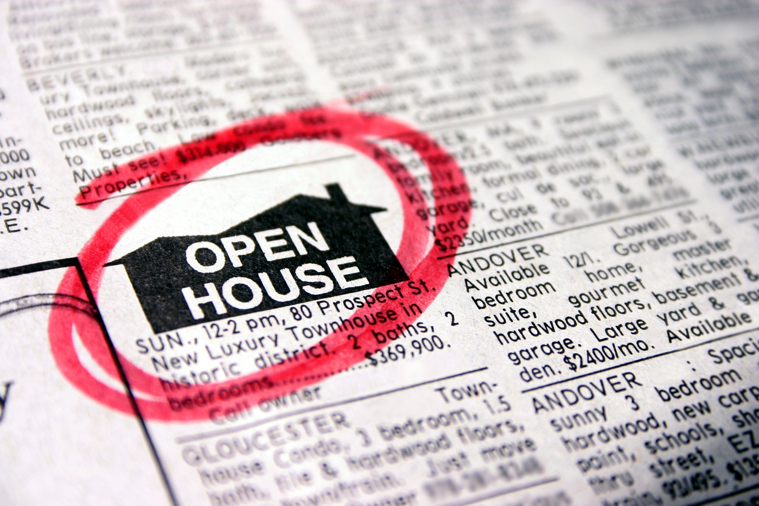 open house ad in newspaper
