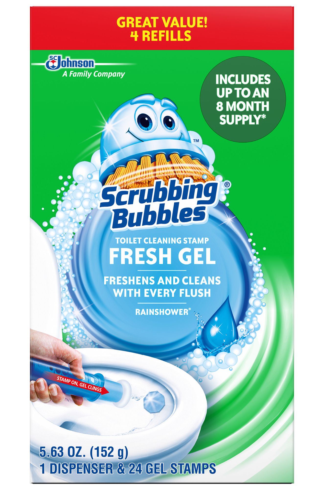 Scrubbing Bubbles Fresh Gel Toilet Cleaning Stamp