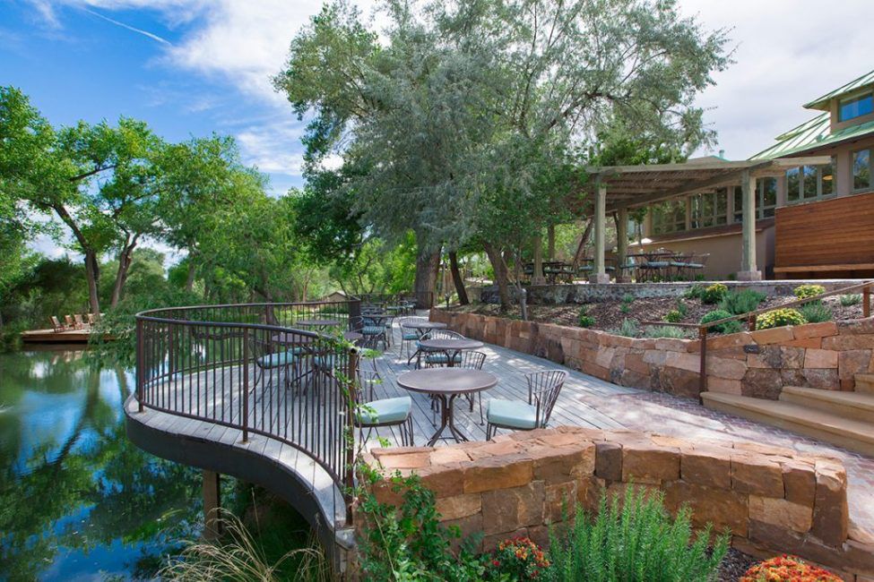 blue heron patio at sunrise springs spa resort