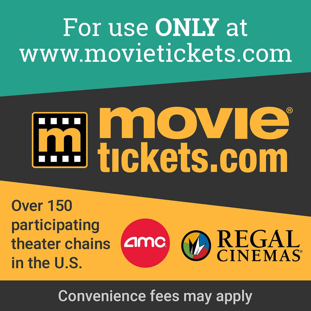 MovieTickets.com Four $25 eGift Cards