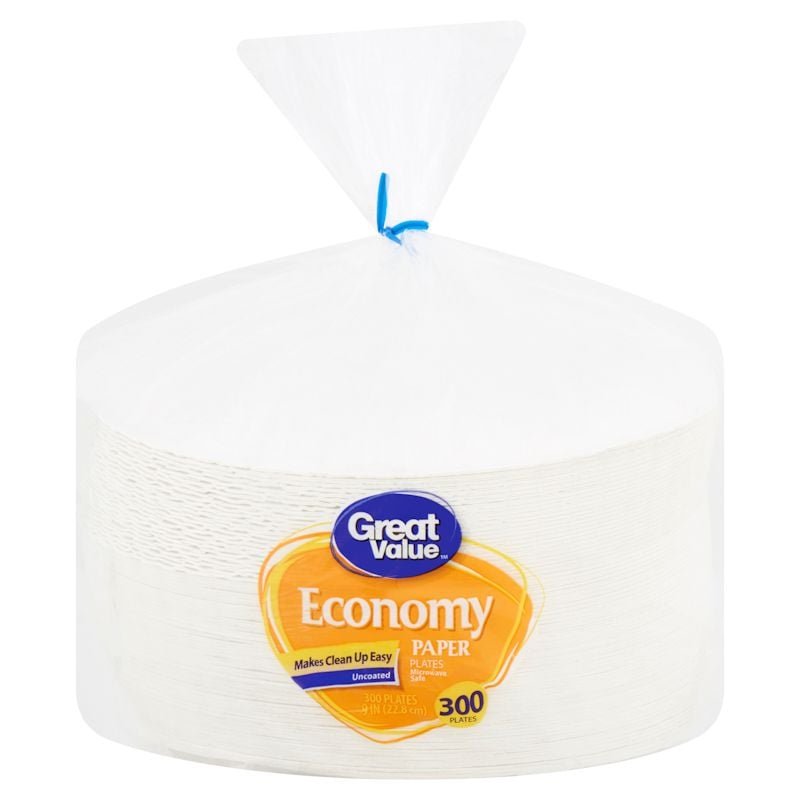 Great Value Economy Paper Plates, 300 Ct.