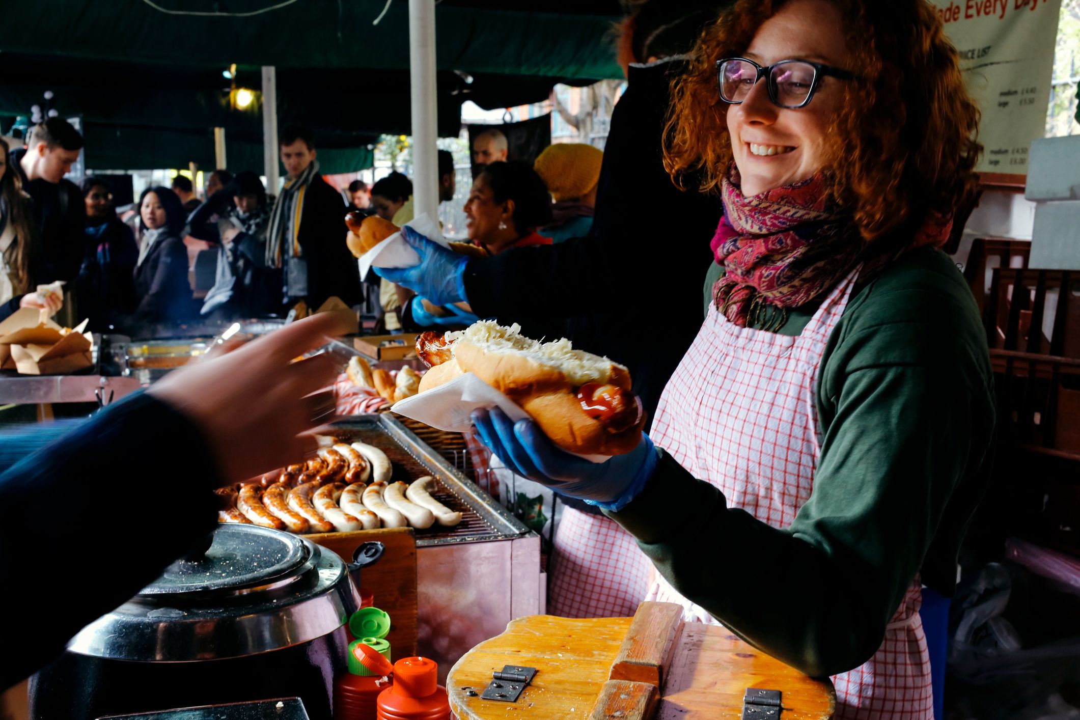 food stall at borough market, london