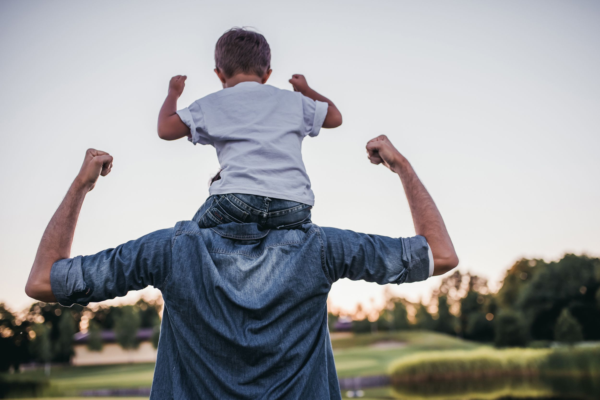 dad and son outdoors