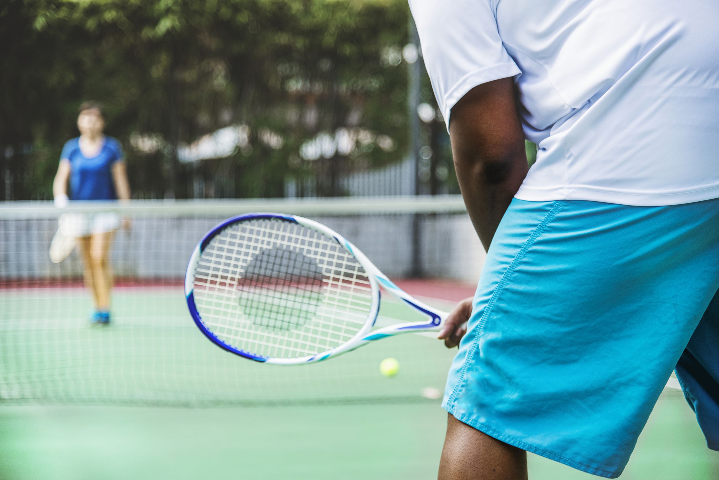 two players in a tennis match
