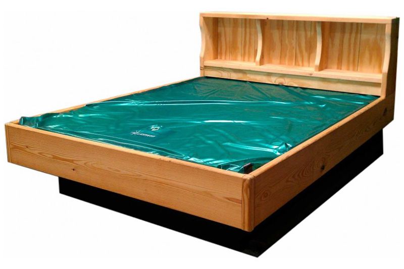Natural Wood Bookcase Waterbed