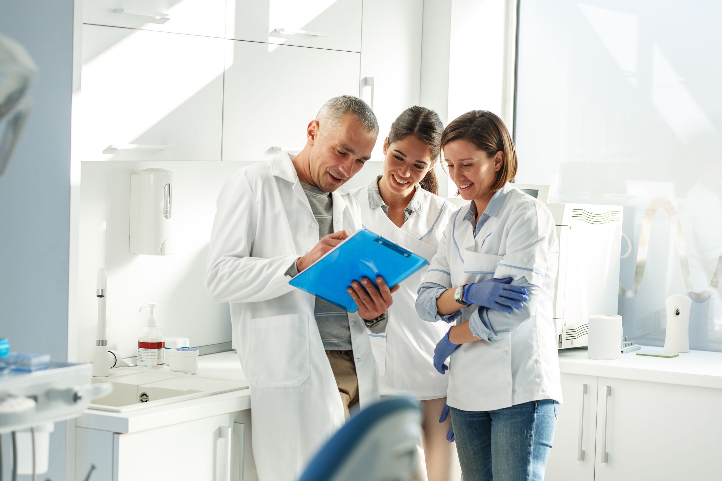 medical dentist team in dental office