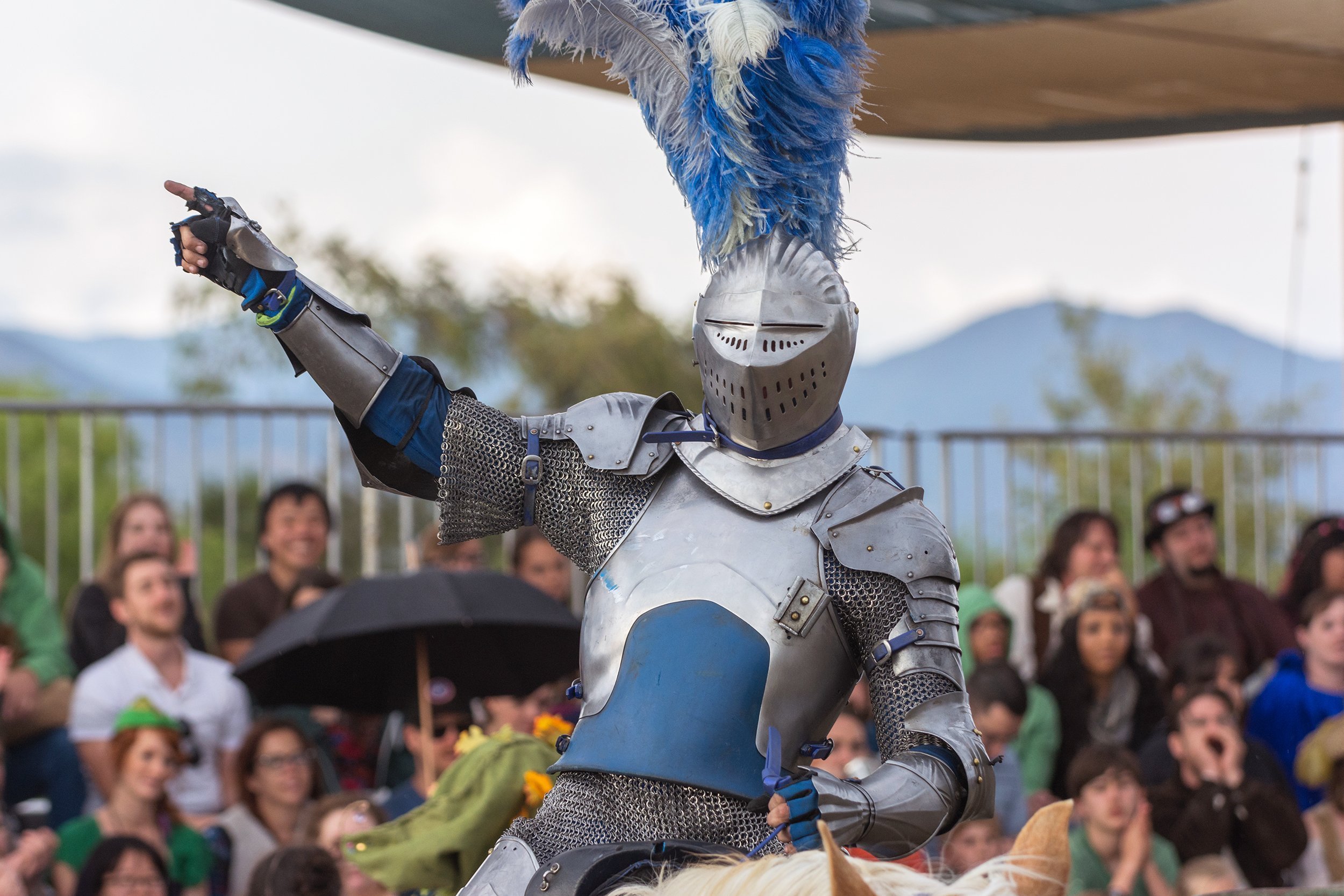 actor as medieval knight during renaissance fair