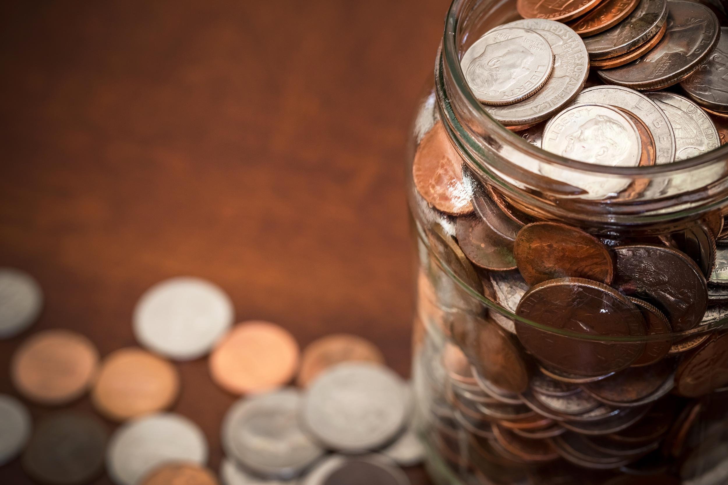 jar with coins