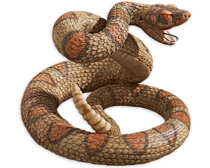western diamondback rattlesnake garden statue