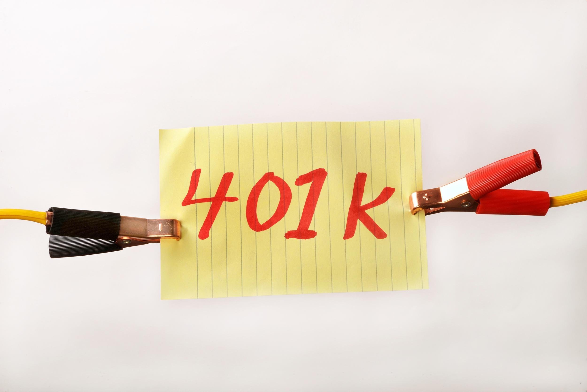 jumpers with 401K written on paper