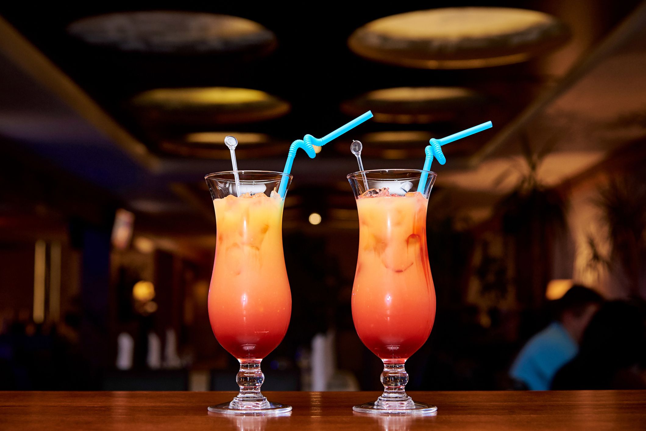 drinks in dark restaurant