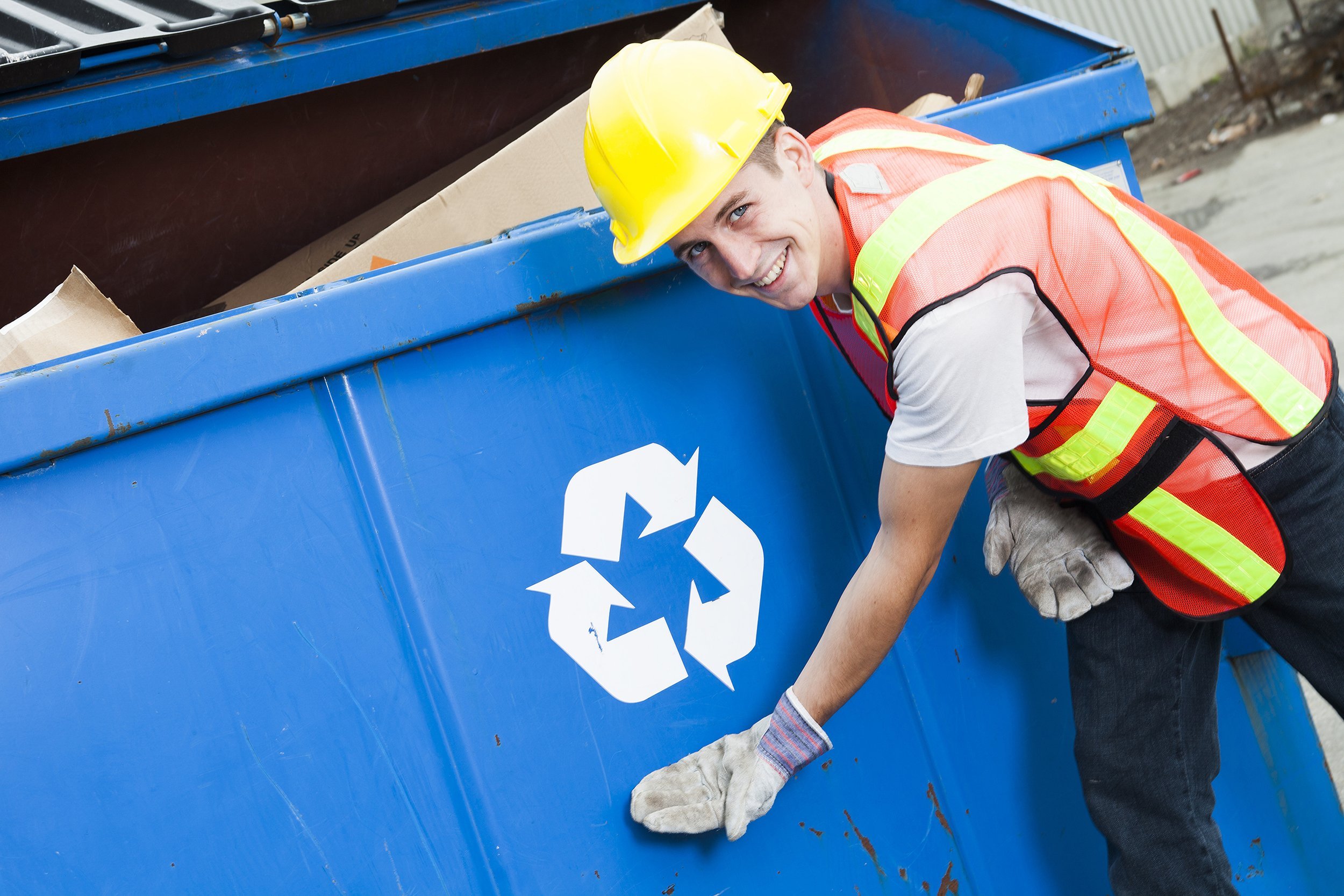 worker who recycling thing on recycle center