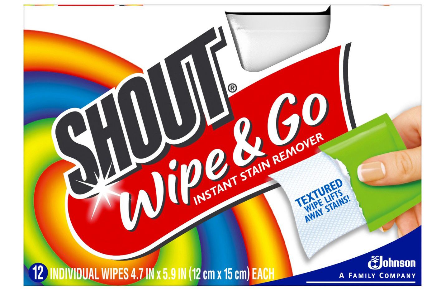 shout wipe & go wipes, 12-pack